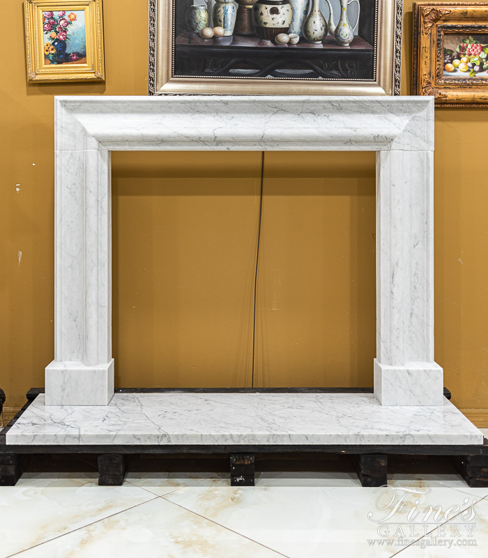 Marble Fireplaces  - White Carrara Marble Bolection Surround - MFP-1814